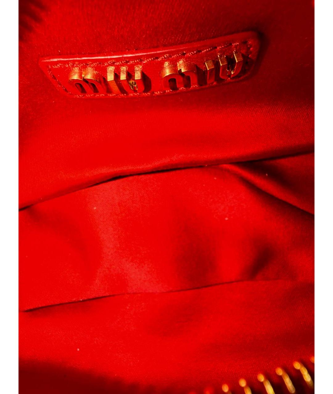 MIU MIU Бордовая кожаная сумка с короткими ручками, фото 4