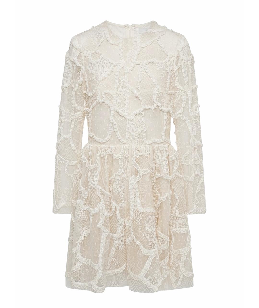 VALENTINO Белое кружевное коктейльное платье, фото 1