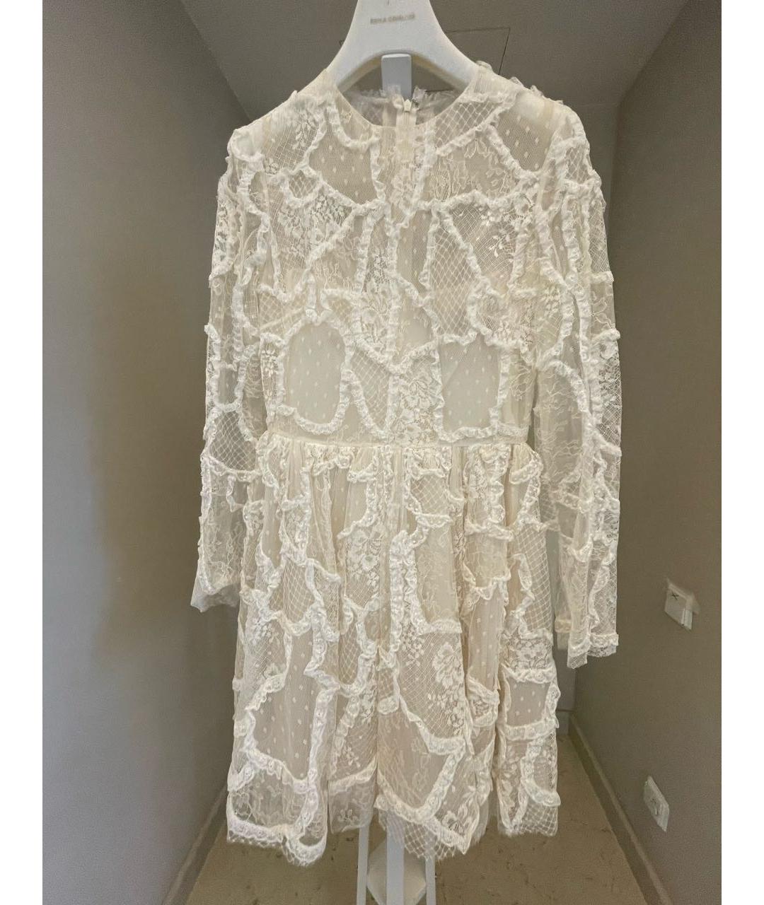 VALENTINO Белое кружевное коктейльное платье, фото 6