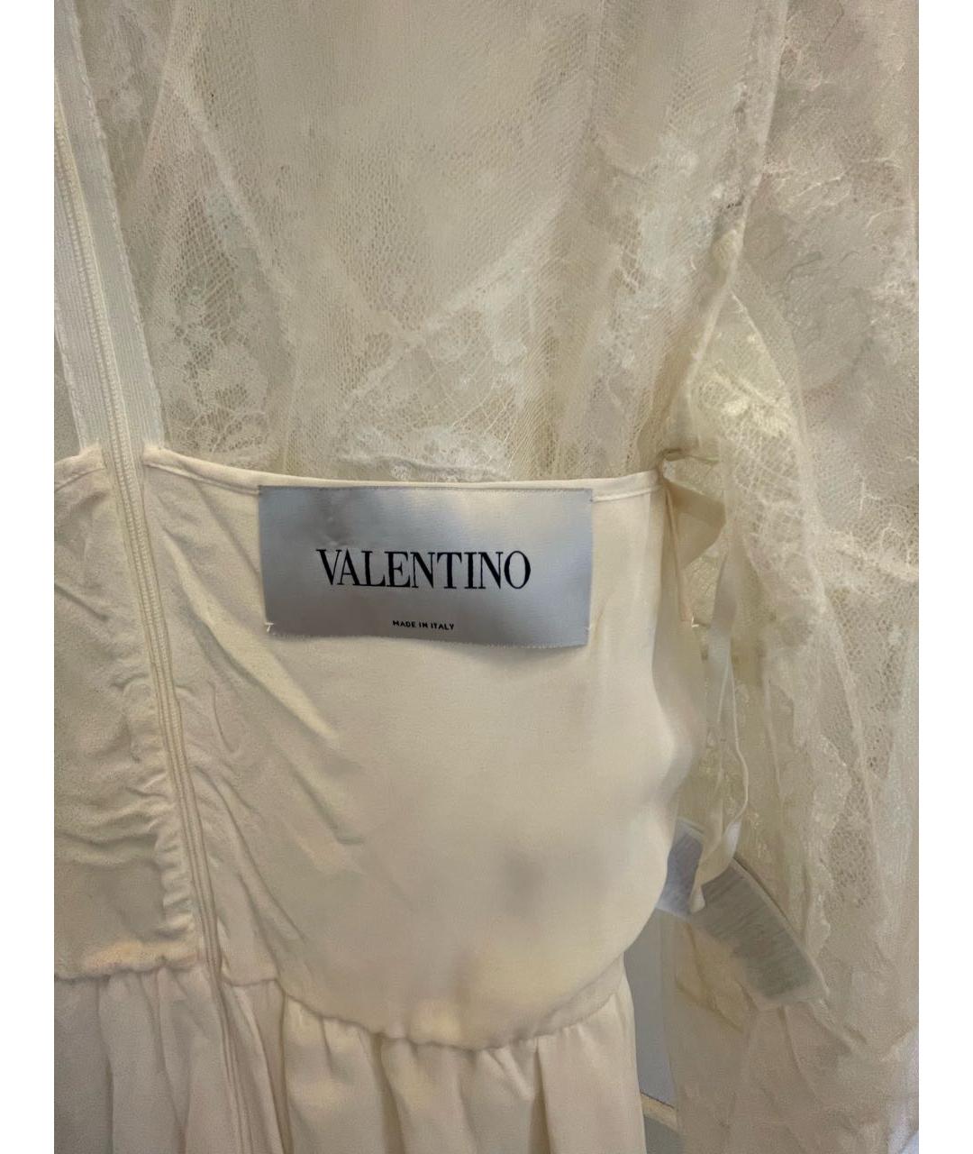VALENTINO Белое кружевное коктейльное платье, фото 3