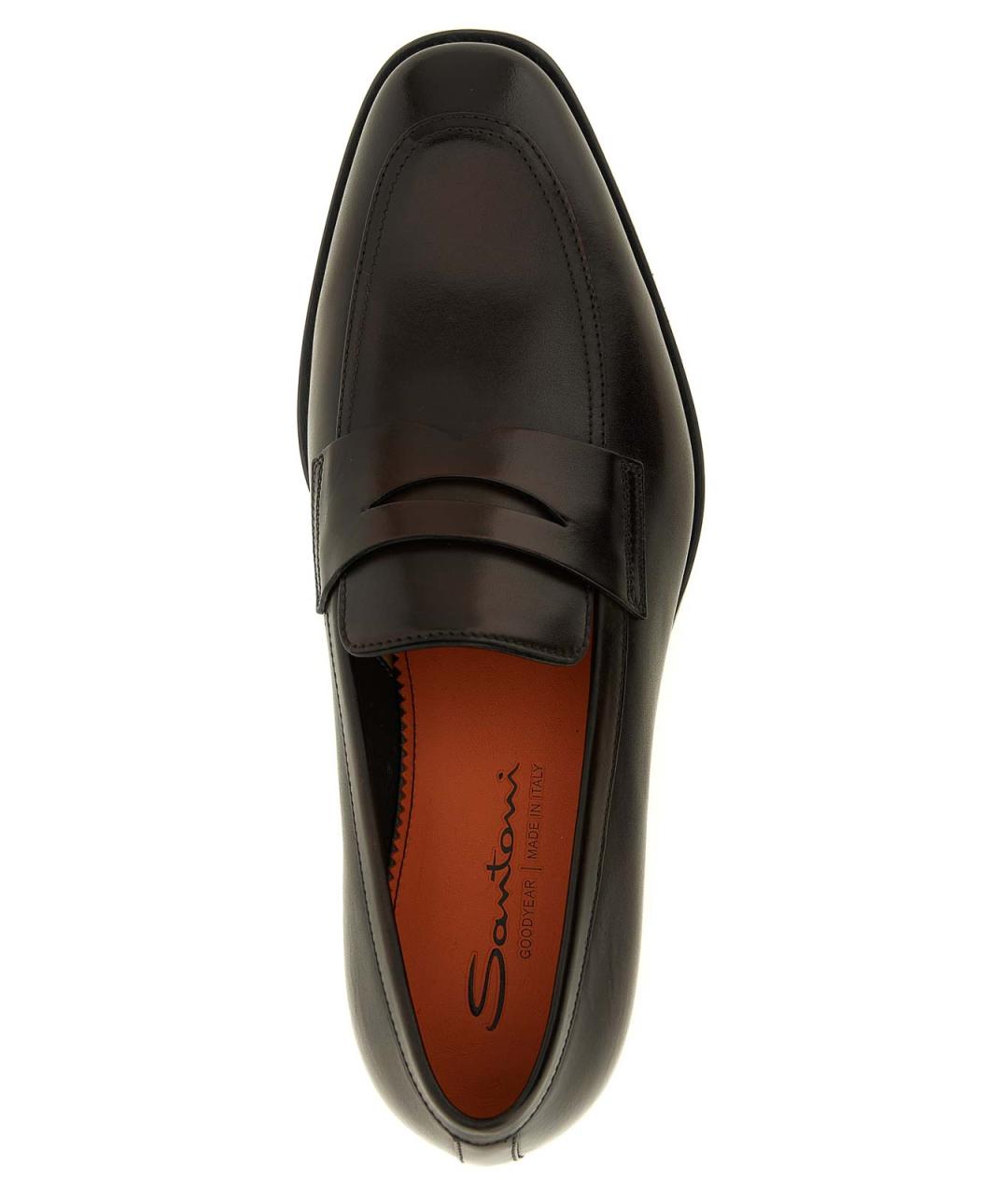 SANTONI Коричневые кожаные лоферы, фото 4