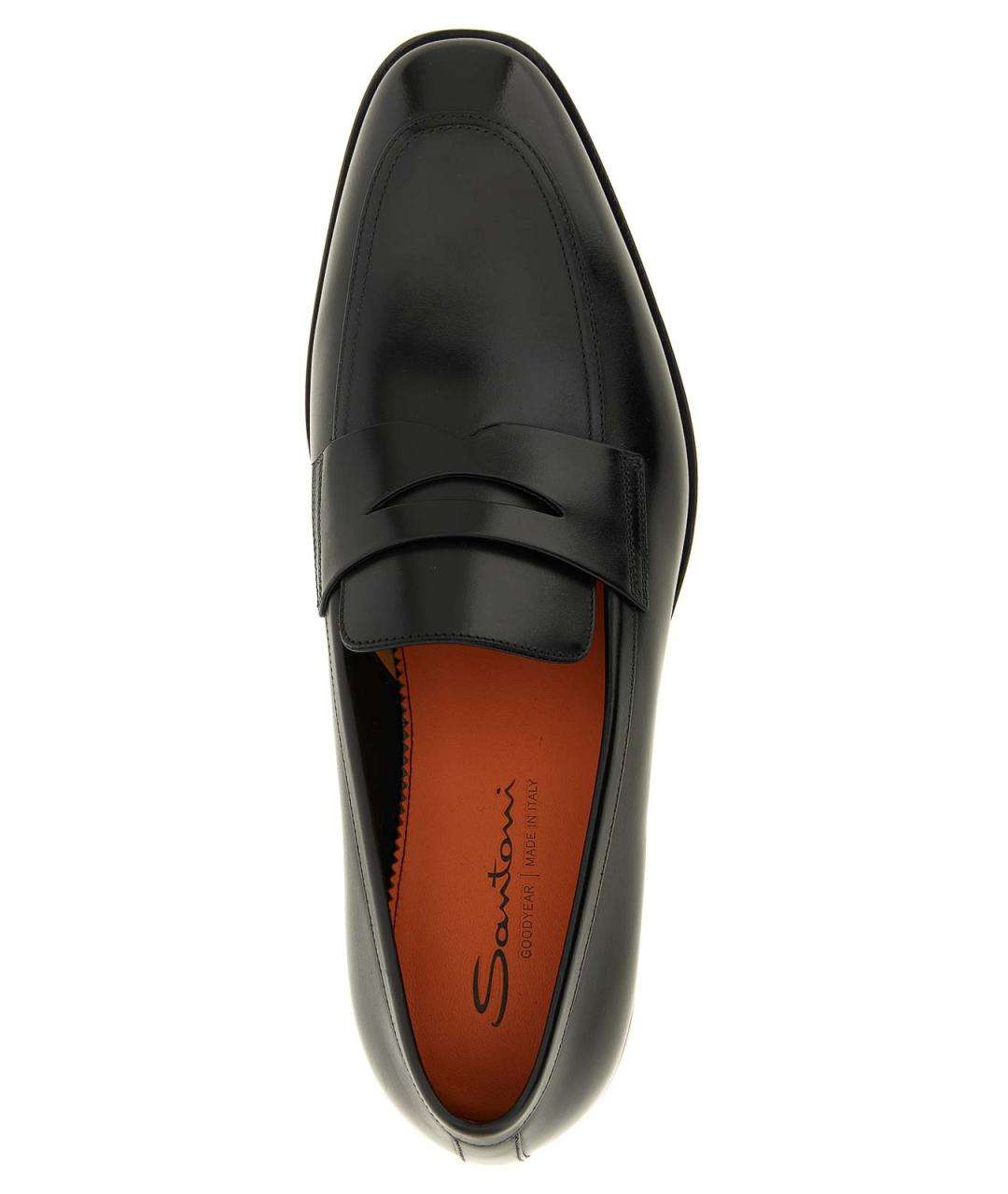 SANTONI Черные кожаные лоферы, фото 4