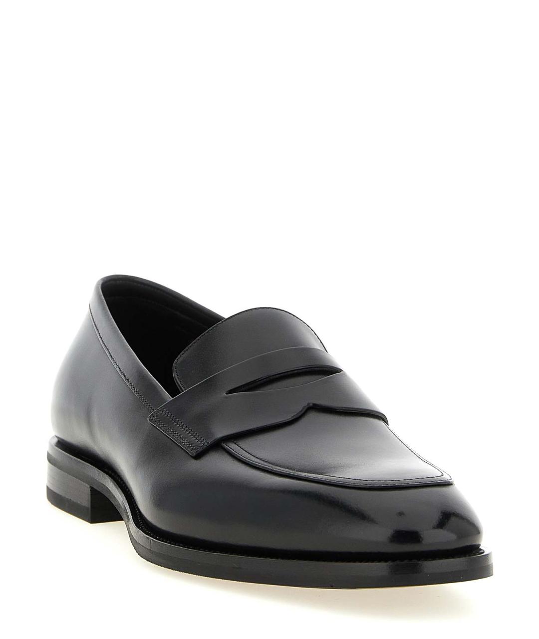 SANTONI Черные кожаные лоферы, фото 2