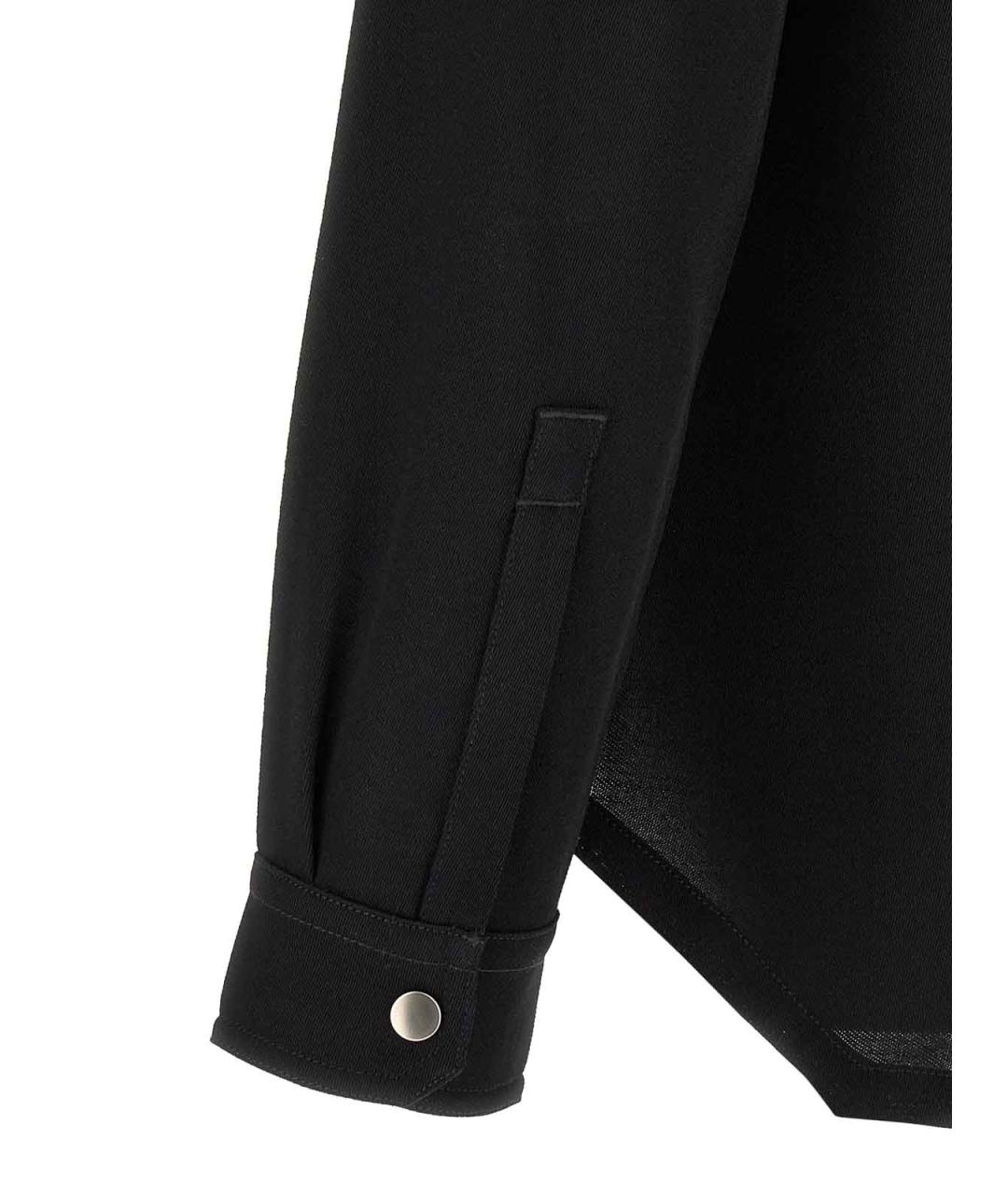 RICK OWENS Черная хлопковая кэжуал рубашка, фото 4