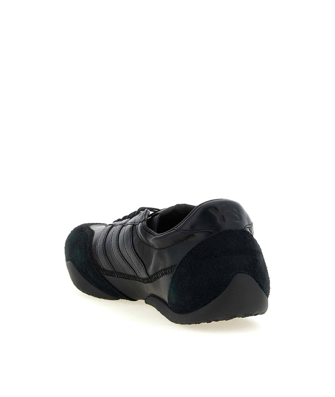 Y-3 Черные кожаные низкие кроссовки / кеды, фото 3