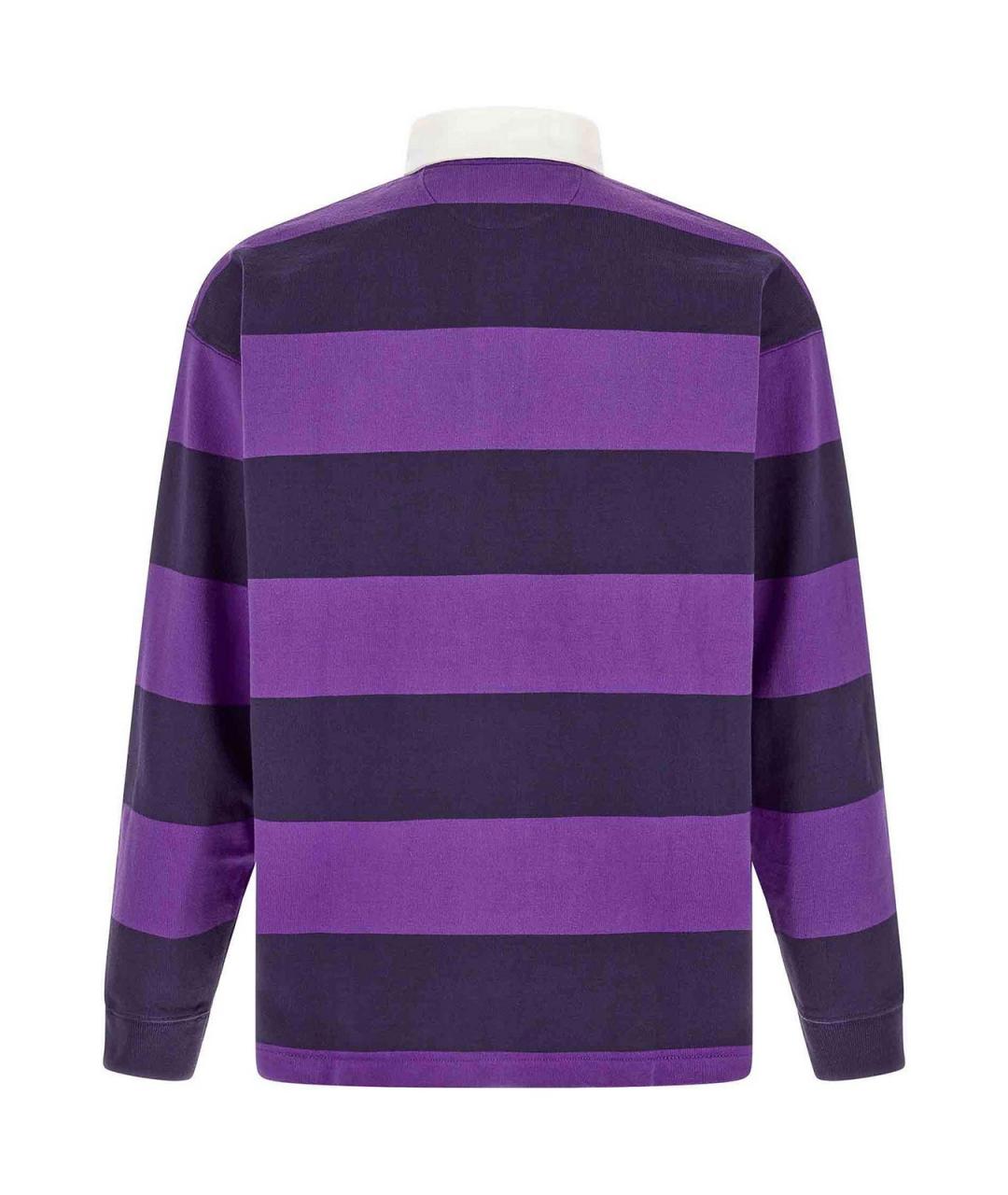 POLO RALPH LAUREN Фиолетовое хлопковое поло с длинным рукавом, фото 2