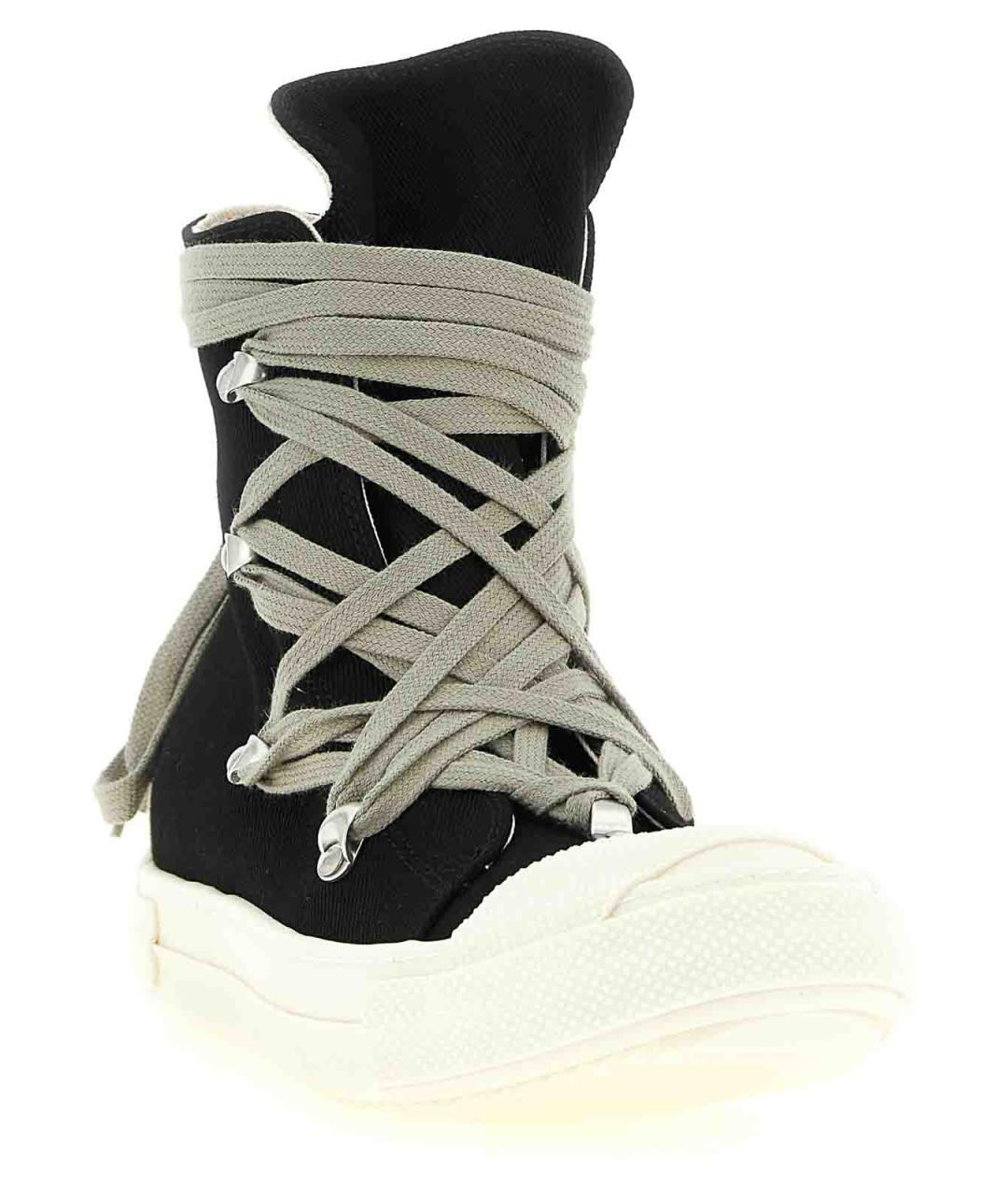 RICK OWENS DRKSHDW Черные текстильные кеды, фото 2
