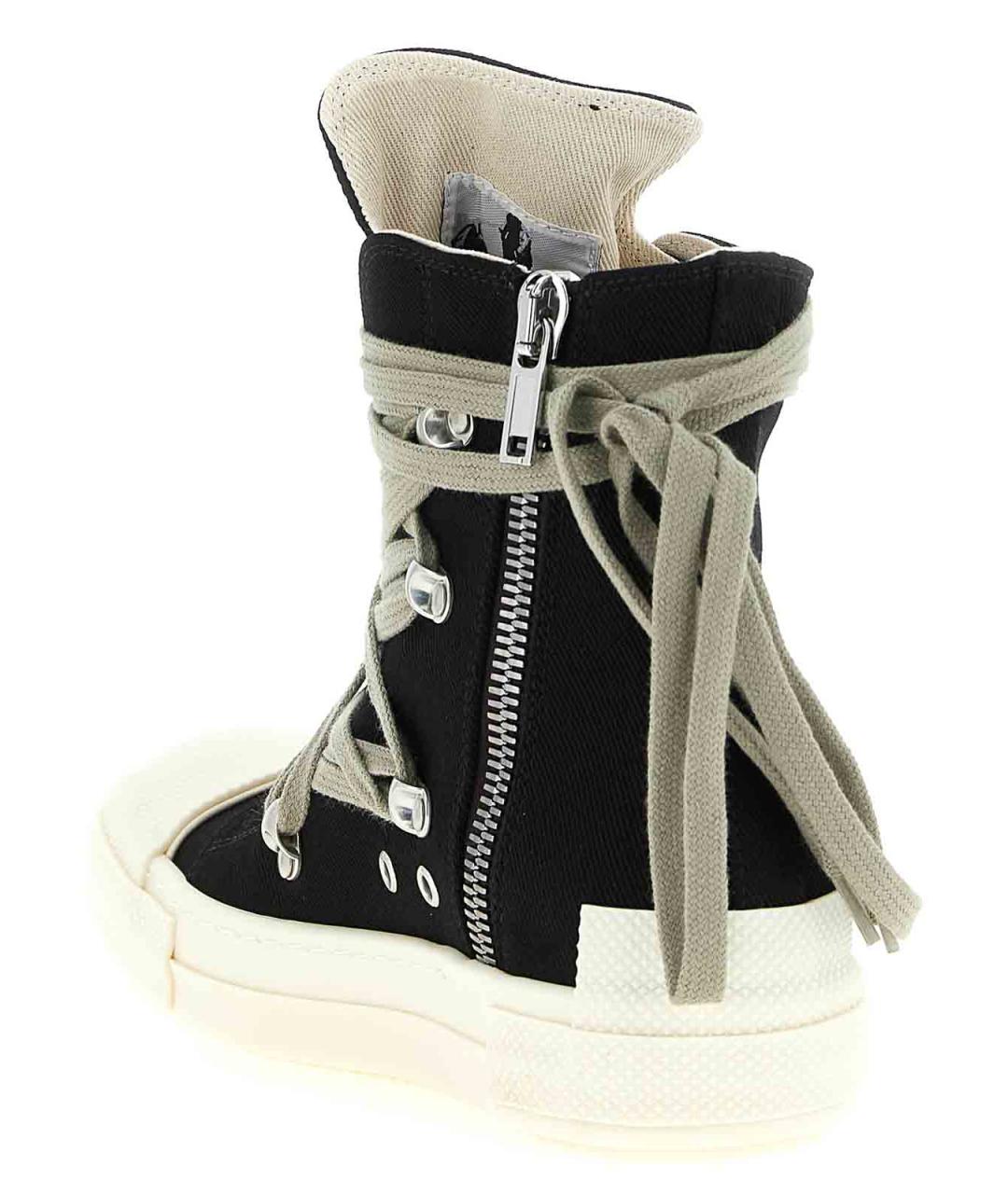 RICK OWENS DRKSHDW Черные текстильные кеды, фото 3