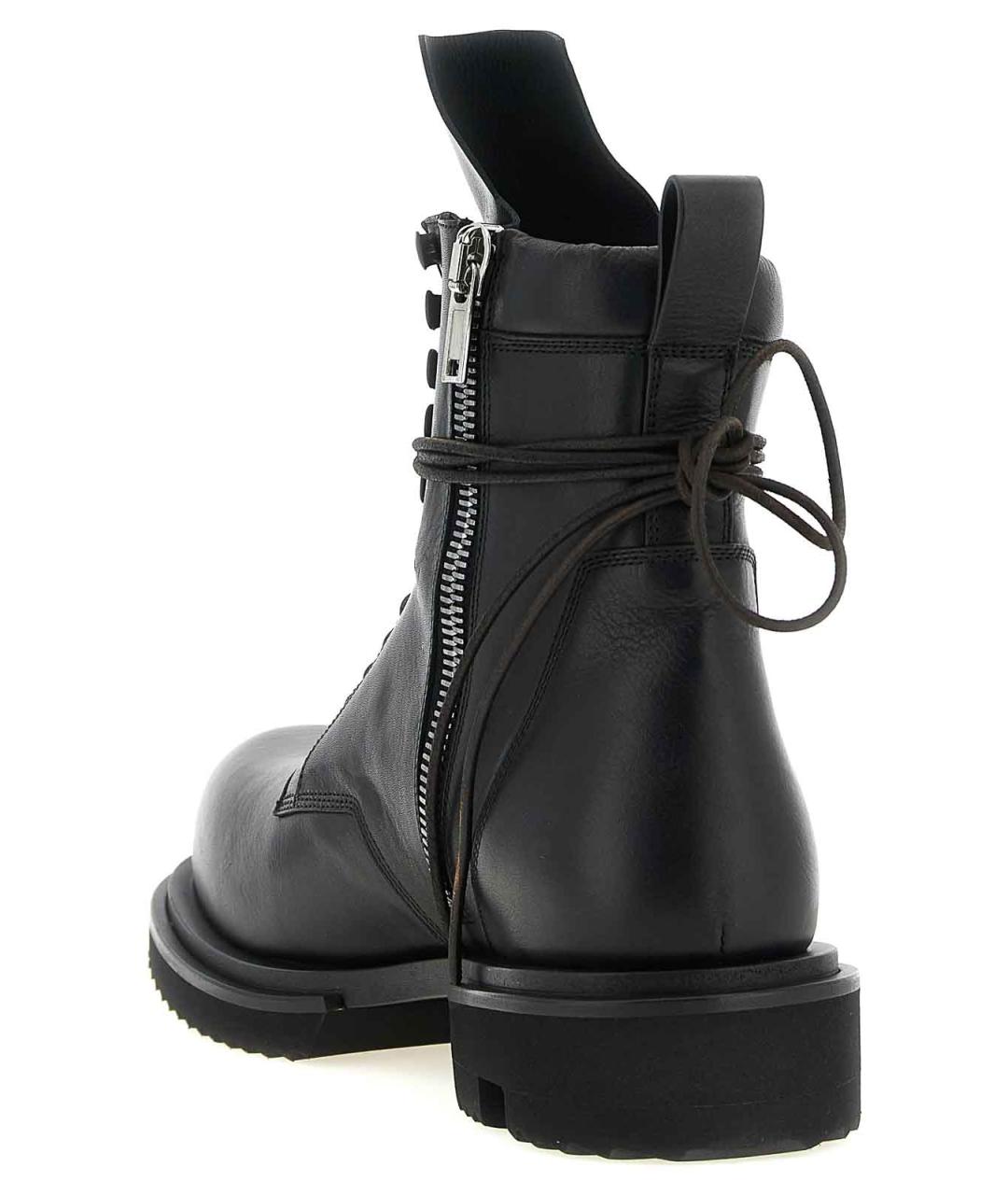 RICK OWENS Черные кожаные высокие ботинки, фото 3