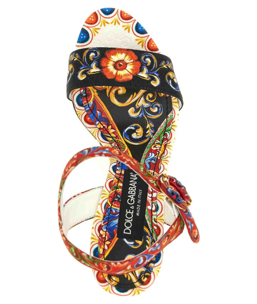 DOLCE&GABBANA Мульти текстильные босоножки, фото 4