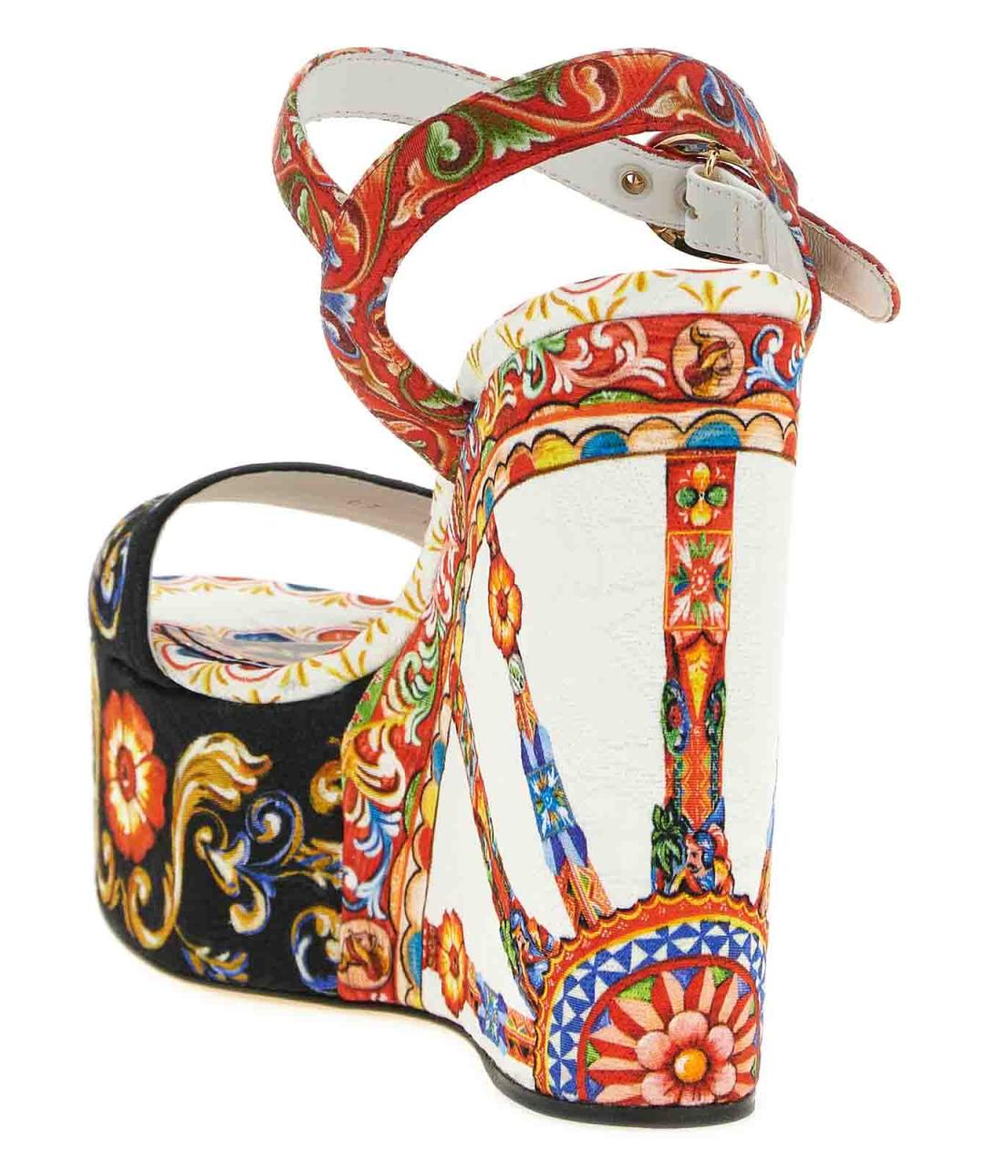 DOLCE&GABBANA Мульти текстильные босоножки, фото 3
