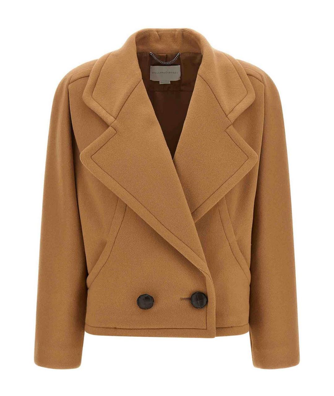 STELLA MCCARTNEY Коричневое шерстяное пальто, фото 1