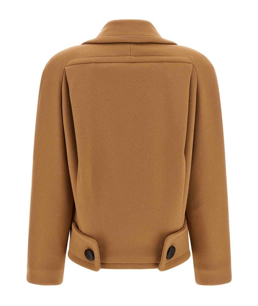 STELLA MCCARTNEY Коричневое шерстяное пальто, фото 2