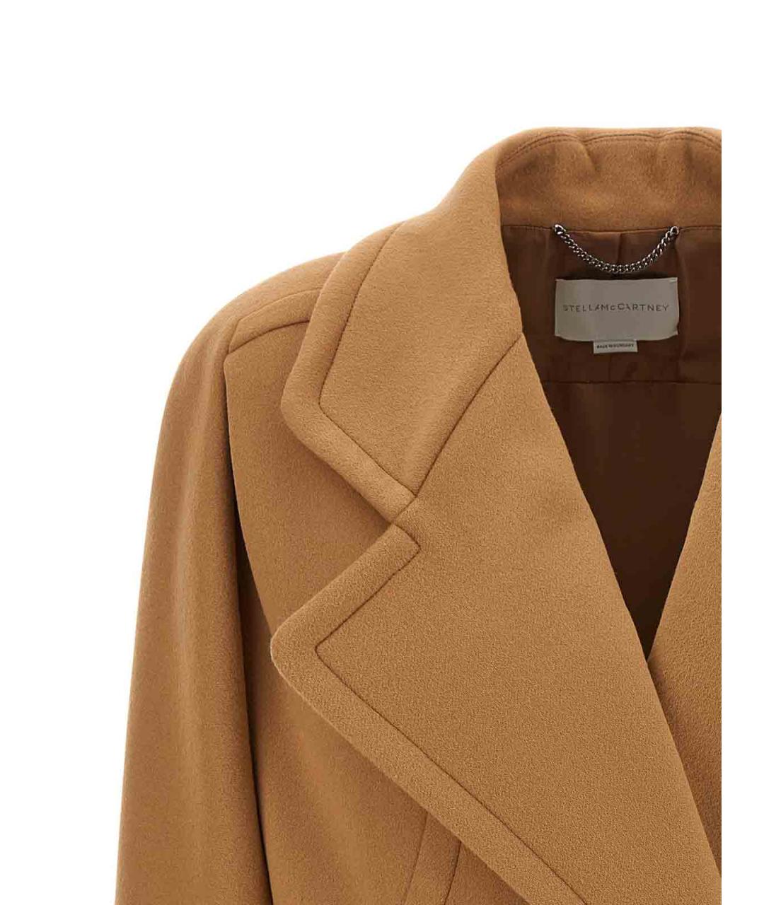 STELLA MCCARTNEY Коричневое шерстяное пальто, фото 3