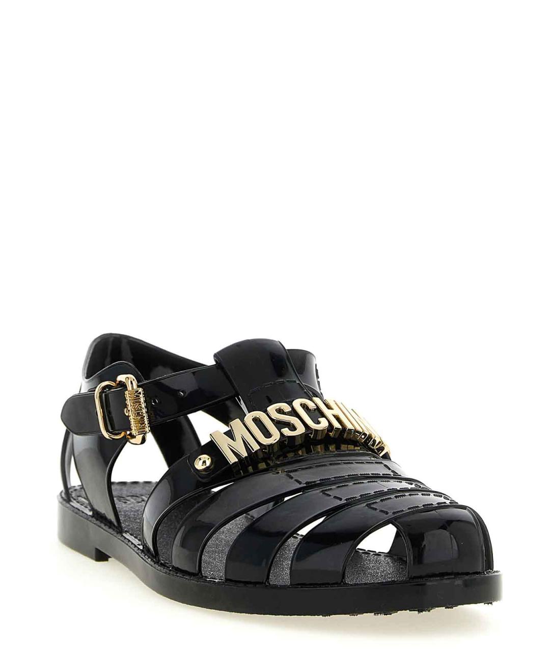 MOSCHINO Черные резиновые сандалии, фото 2
