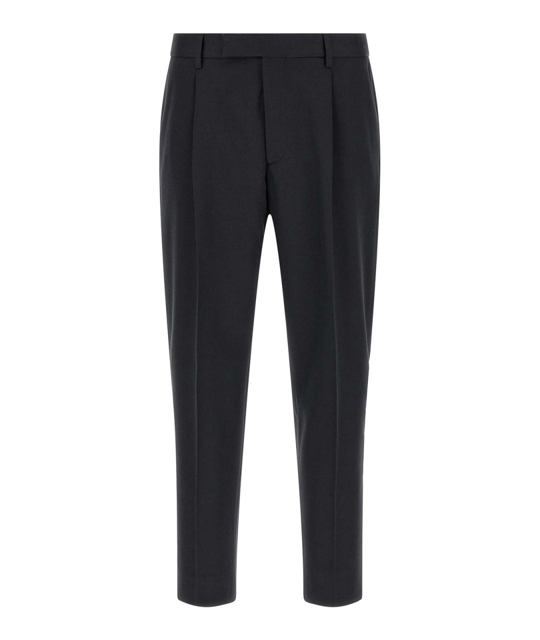 ZEGNA Темно-синие хлопковые классические брюки, фото 1