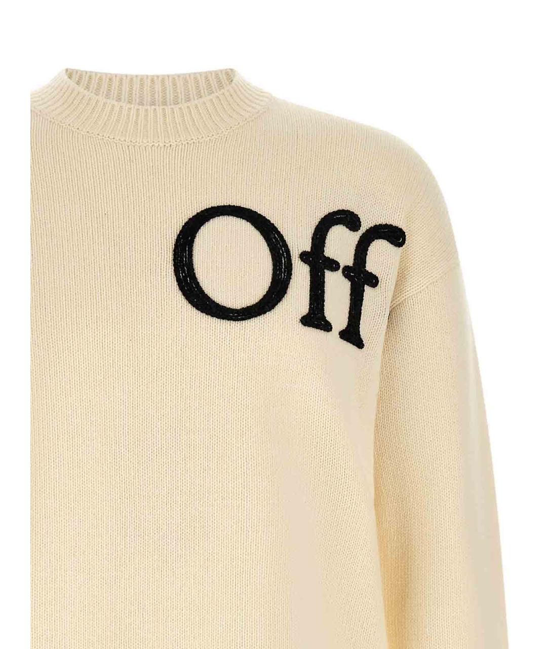 OFF-WHITE Белый шерстяной джемпер / свитер, фото 3