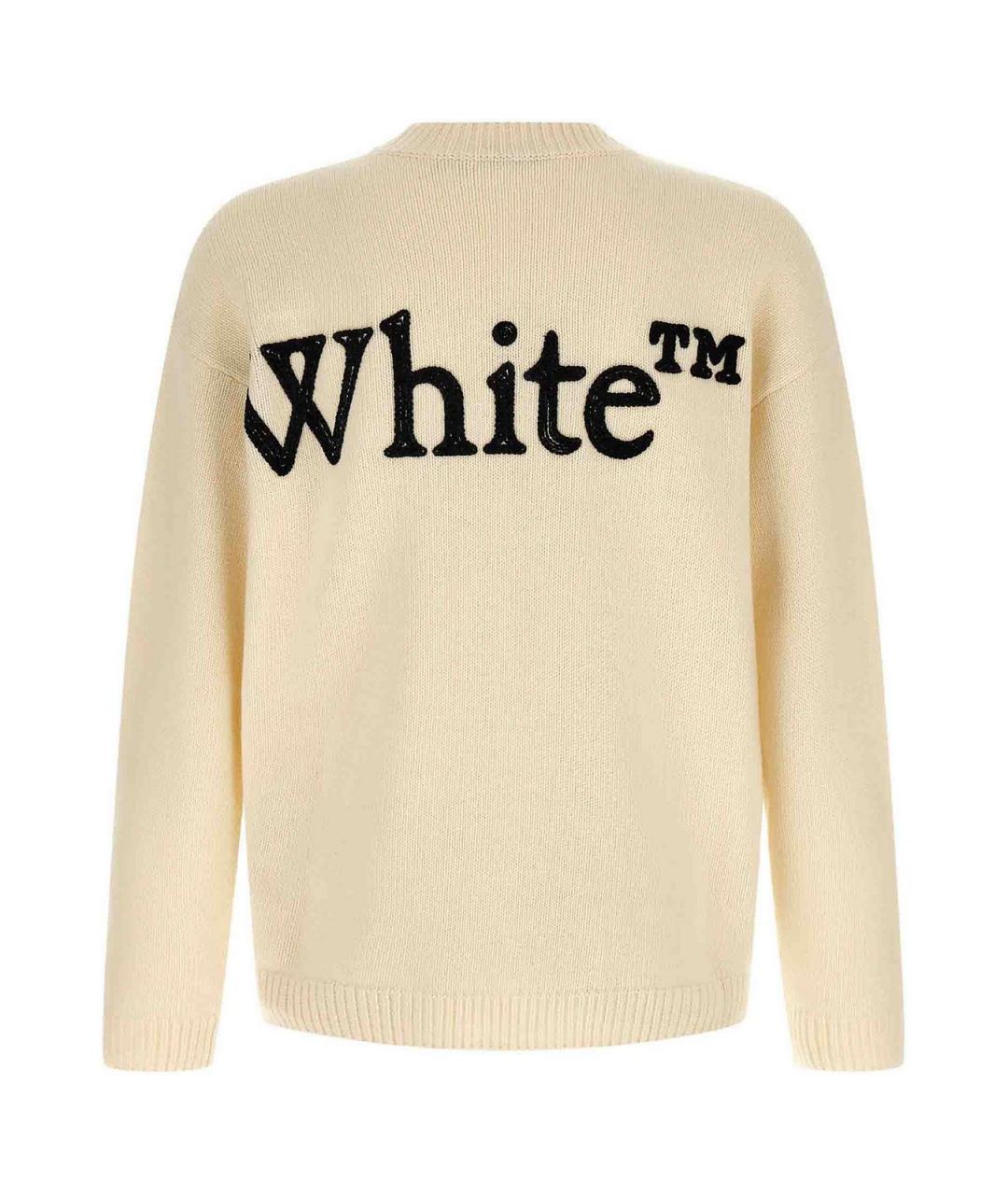 OFF-WHITE Белый шерстяной джемпер / свитер, фото 2