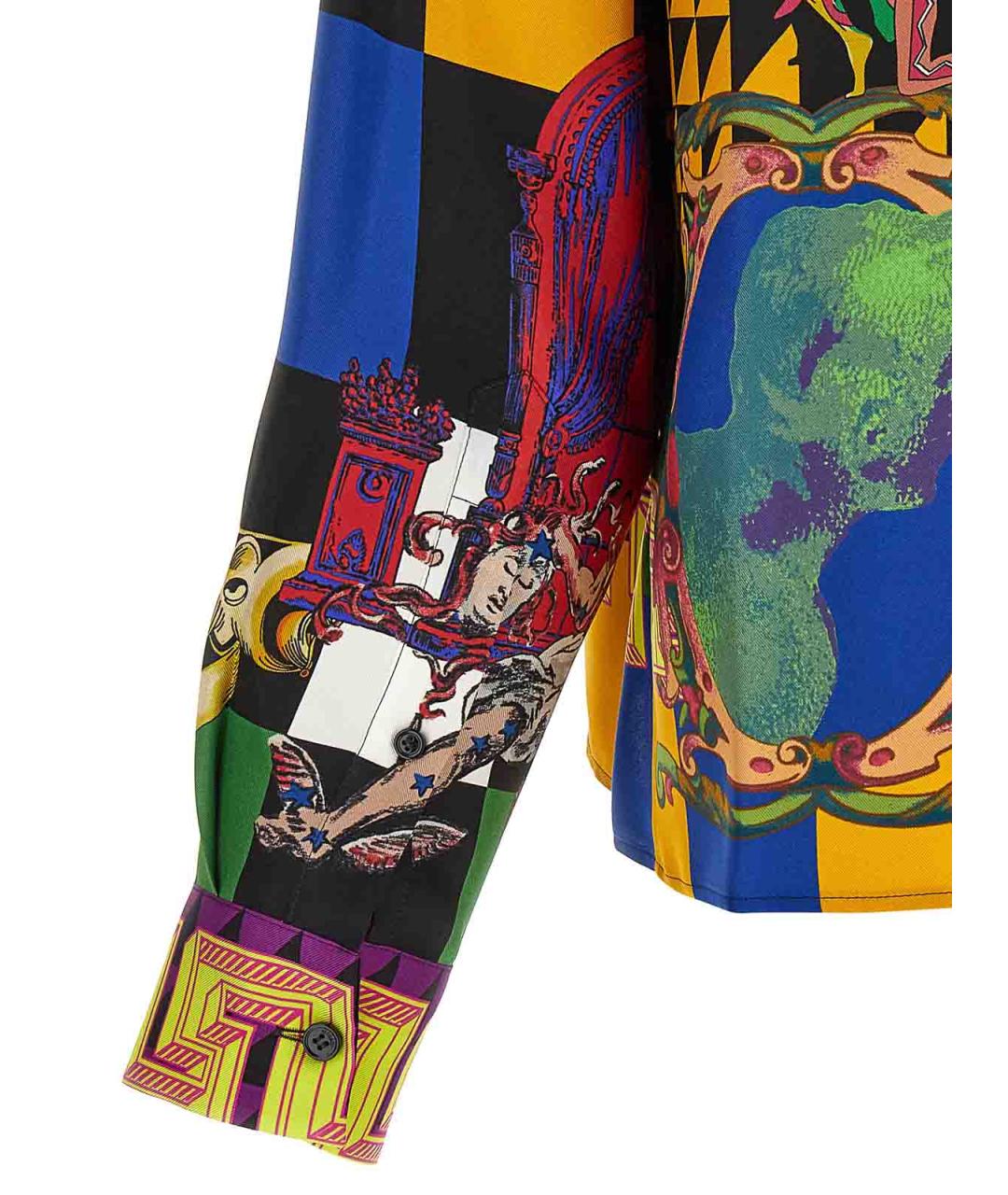 VERSACE Мульти шелковая кэжуал рубашка, фото 4