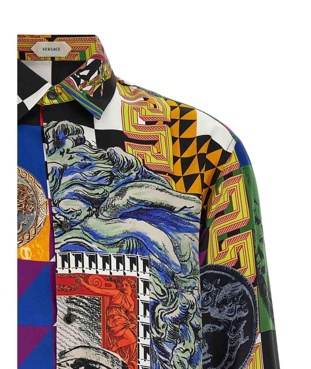 VERSACE Мульти шелковая кэжуал рубашка, фото 3