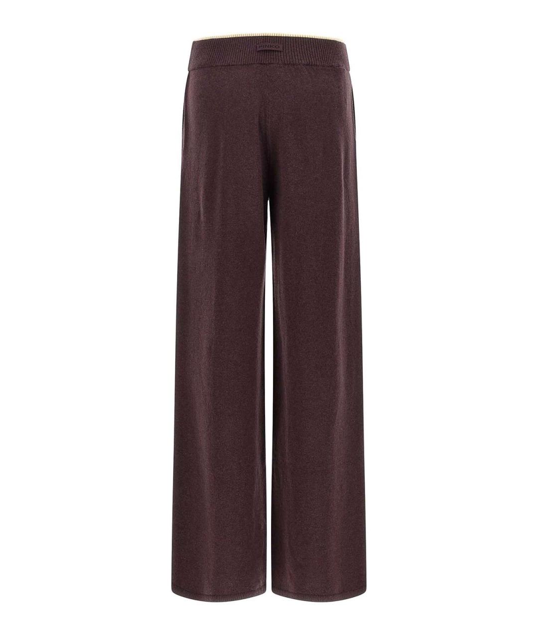 MULBERRY Фиолетовые кашемировые прямые брюки, фото 2