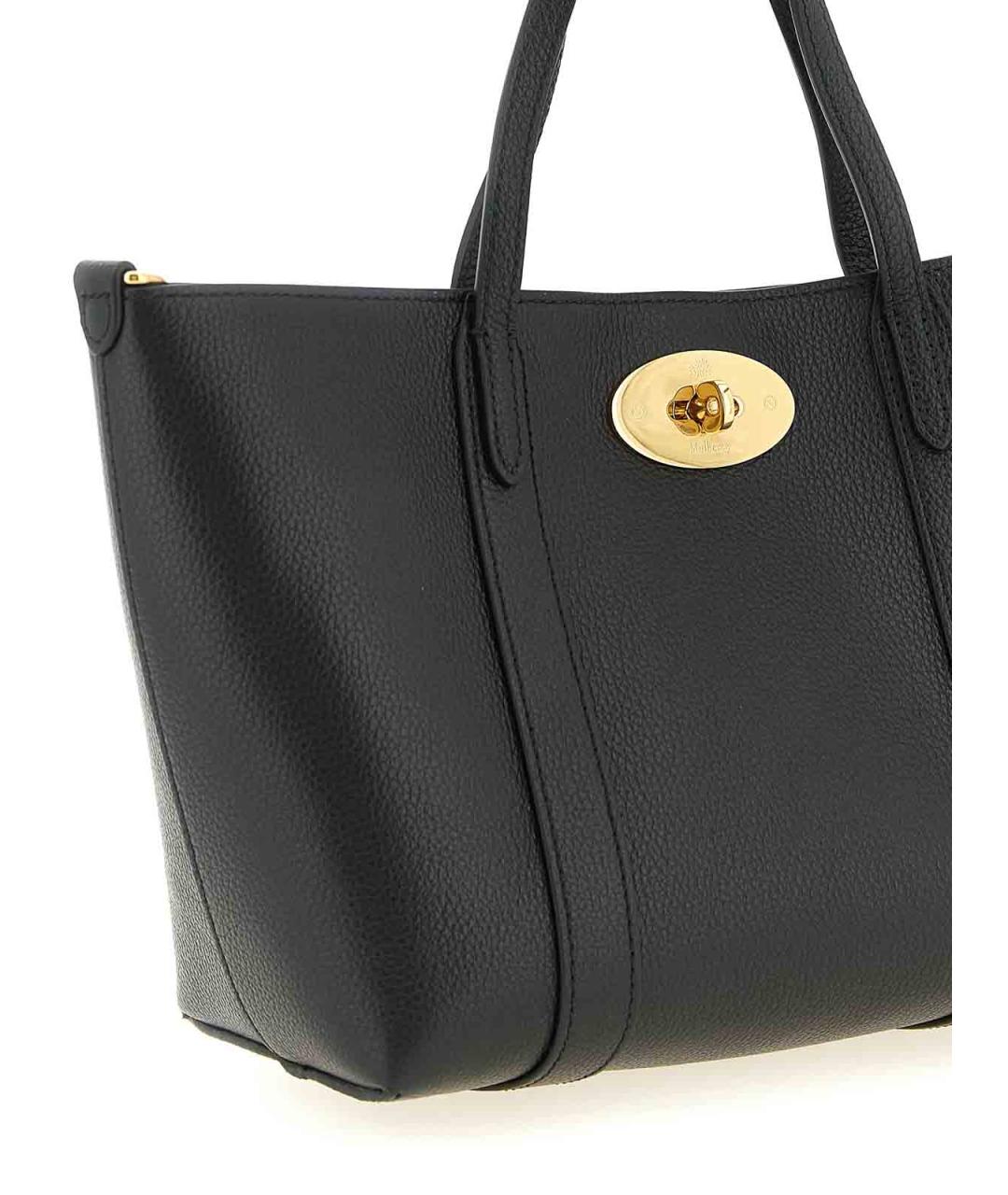 MULBERRY Черная кожаная сумка тоут, фото 3