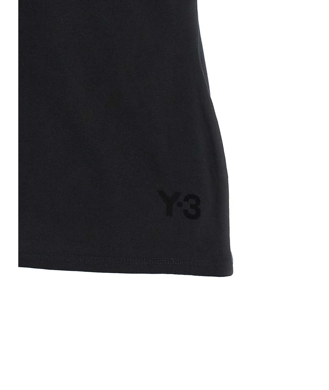 Y-3 Черная хлопковая футболка, фото 4
