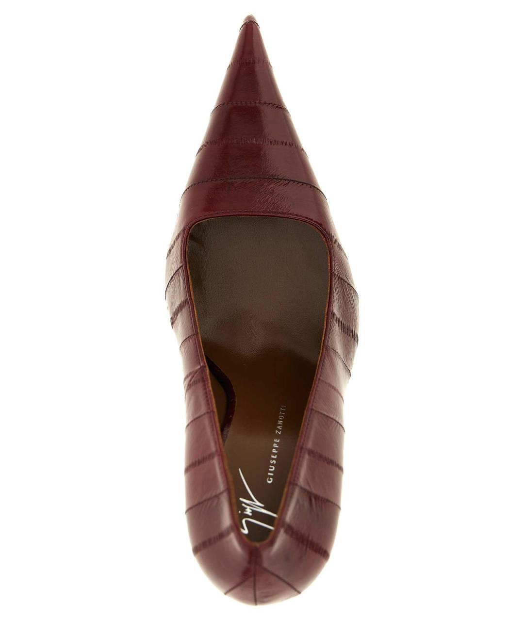 GIUSEPPE ZANOTTI DESIGN Бордовые кожаные туфли, фото 4