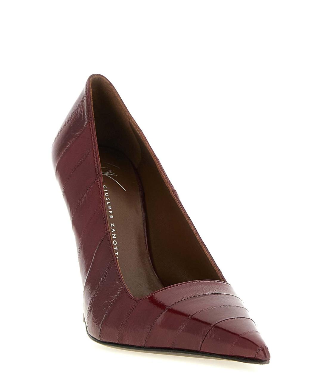GIUSEPPE ZANOTTI DESIGN Бордовые кожаные туфли, фото 2
