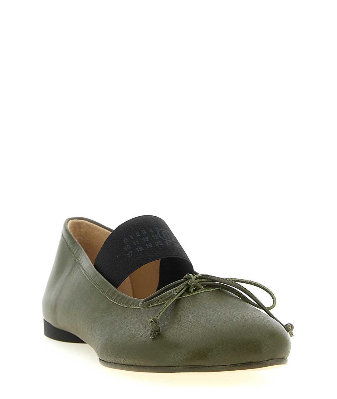 MM6 MAISON MARGIELA Зеленые кожаные балетки, фото 2