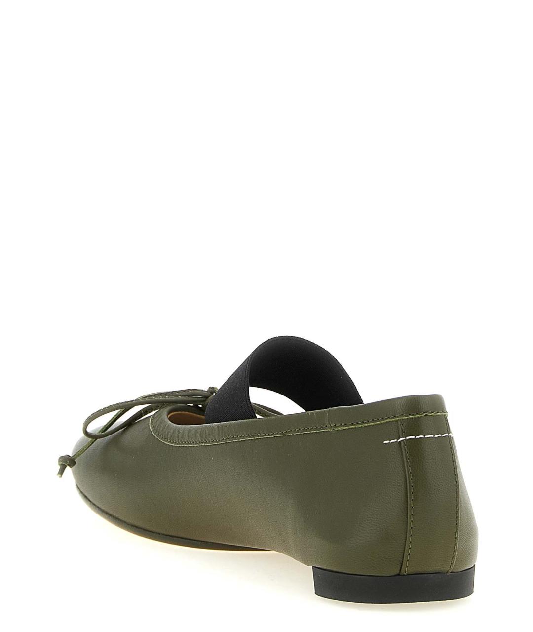 MM6 MAISON MARGIELA Зеленые кожаные балетки, фото 3