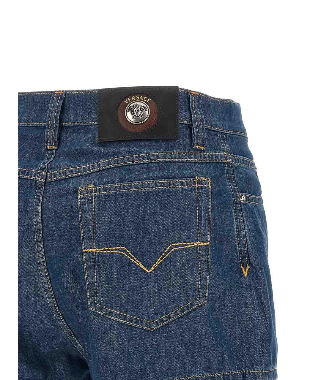 VERSACE Синие хлопковые шорты, фото 4