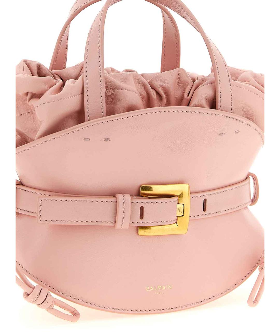 BALMAIN Розовая кожаная сумка тоут, фото 3