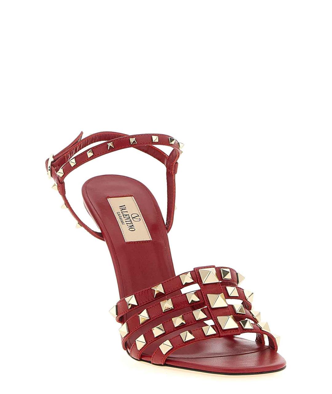 VALENTINO Красные кожаные босоножки, фото 2