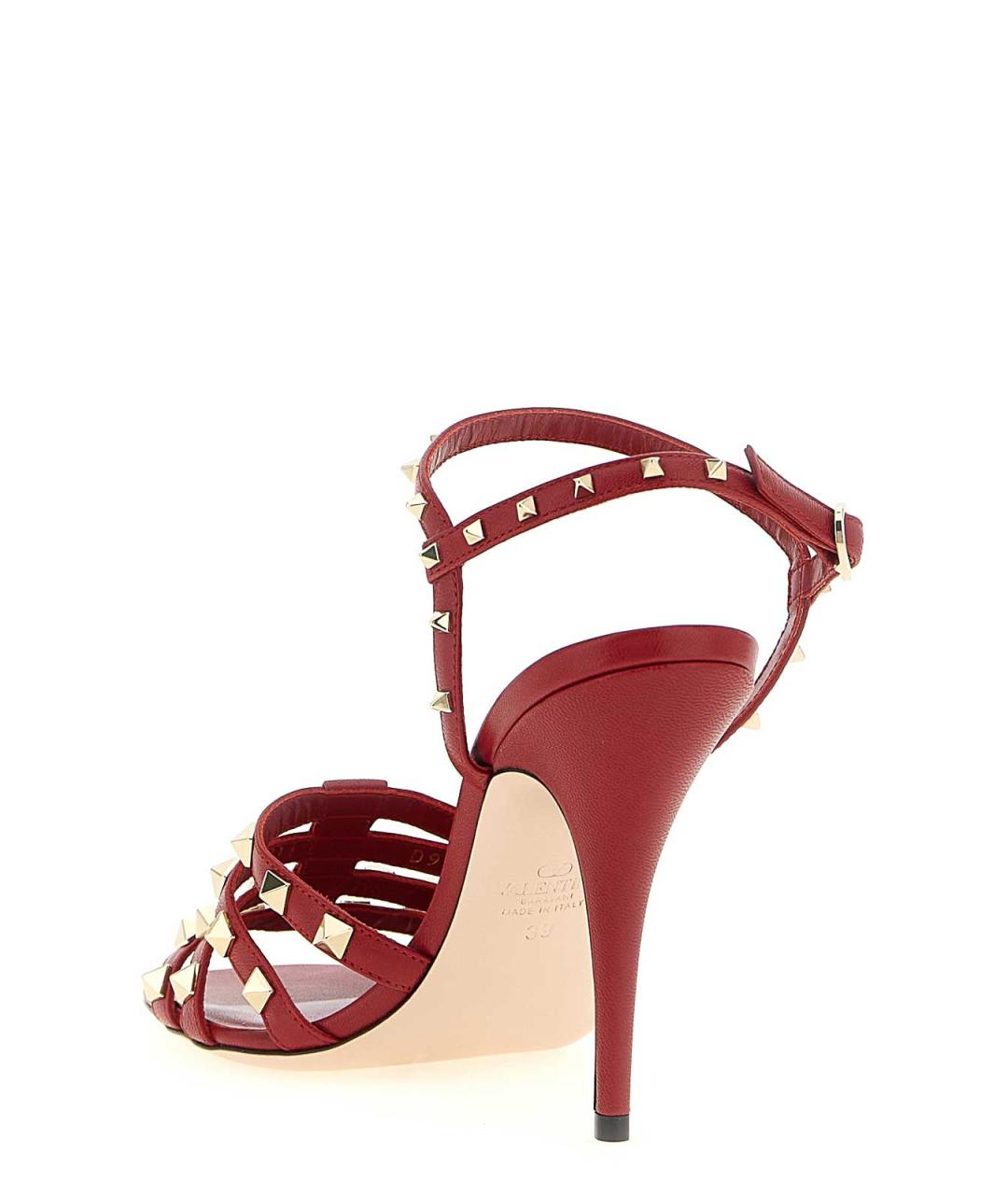 VALENTINO Красные кожаные босоножки, фото 3