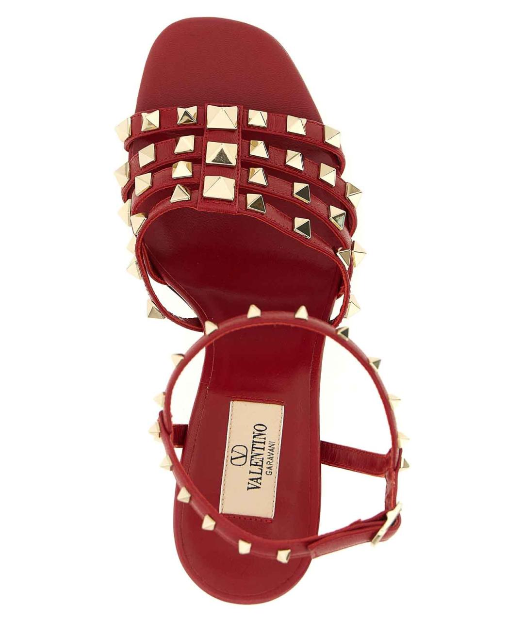 VALENTINO Красные кожаные босоножки, фото 4