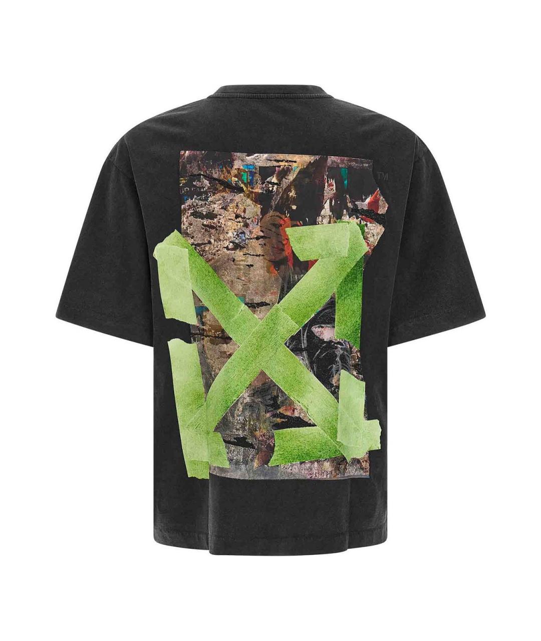 OFF-WHITE Черная хлопковая футболка, фото 2