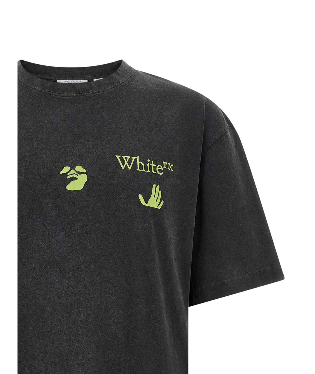 OFF-WHITE Черная хлопковая футболка, фото 3
