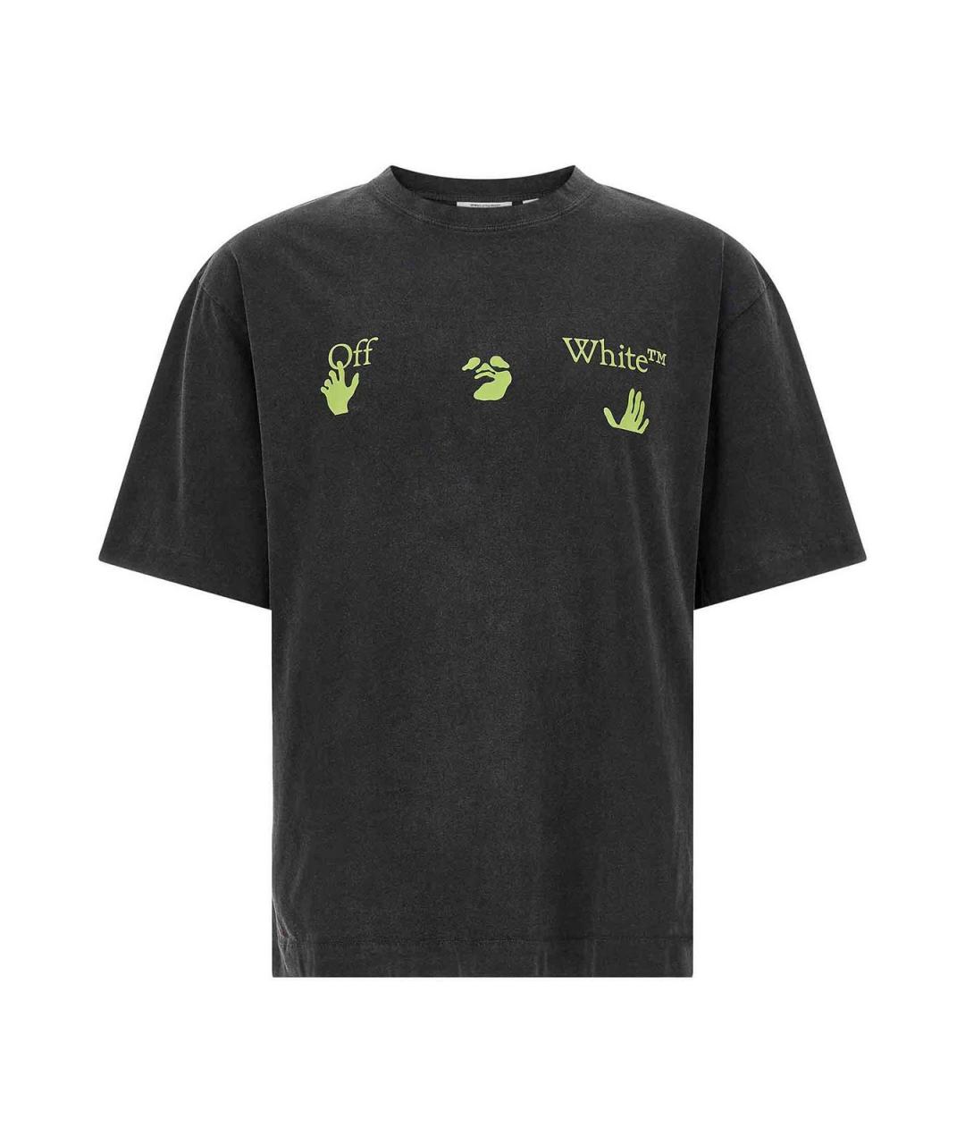 OFF-WHITE Черная хлопковая футболка, фото 1