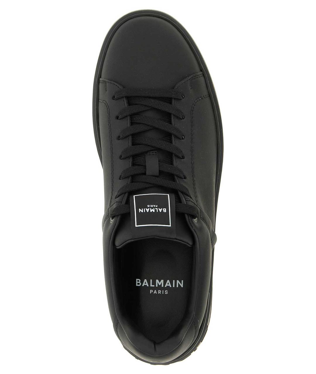 BALMAIN Черные кожаные низкие кроссовки / кеды, фото 4