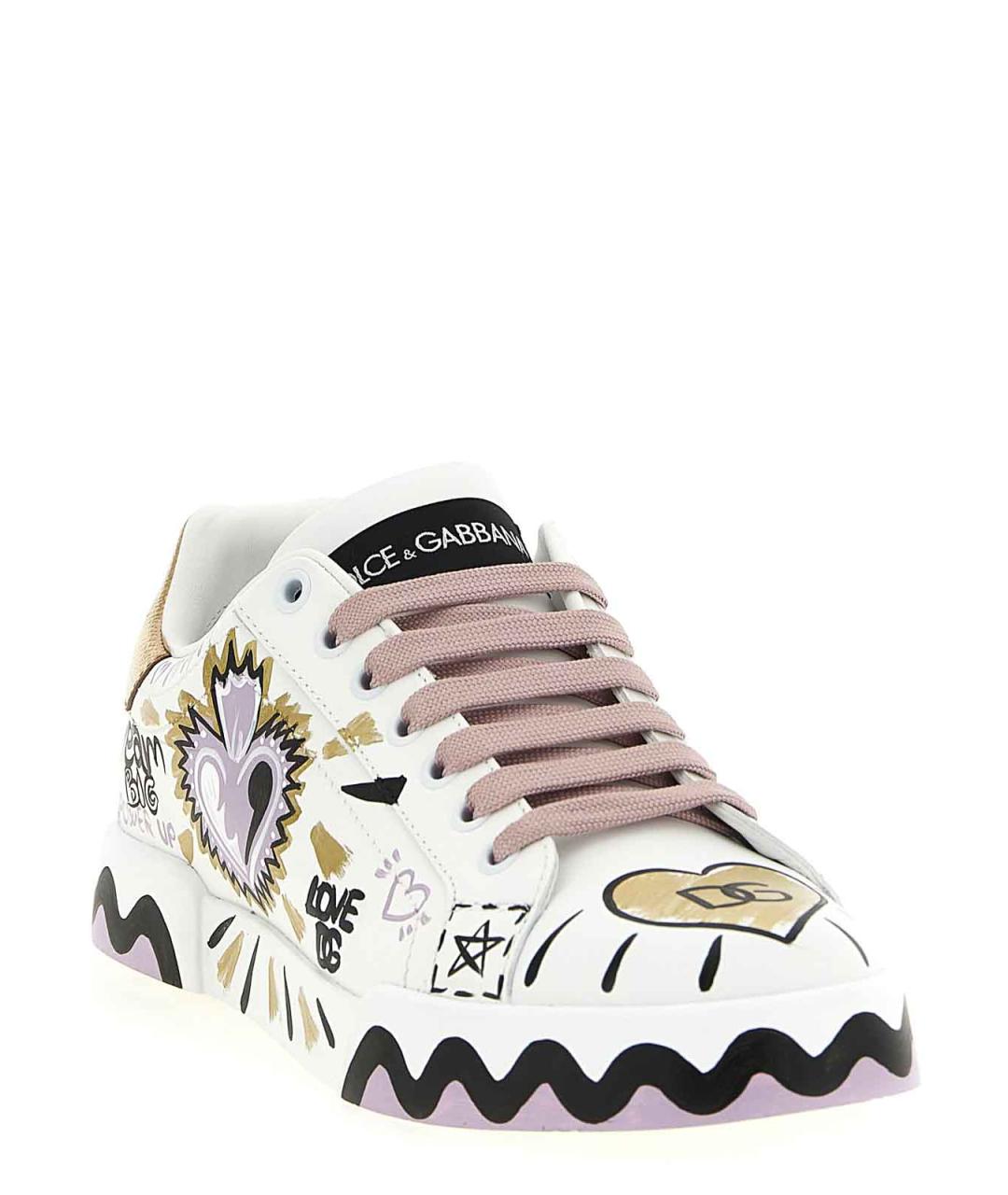 DOLCE&GABBANA Мульти кожаные кроссовки, фото 2