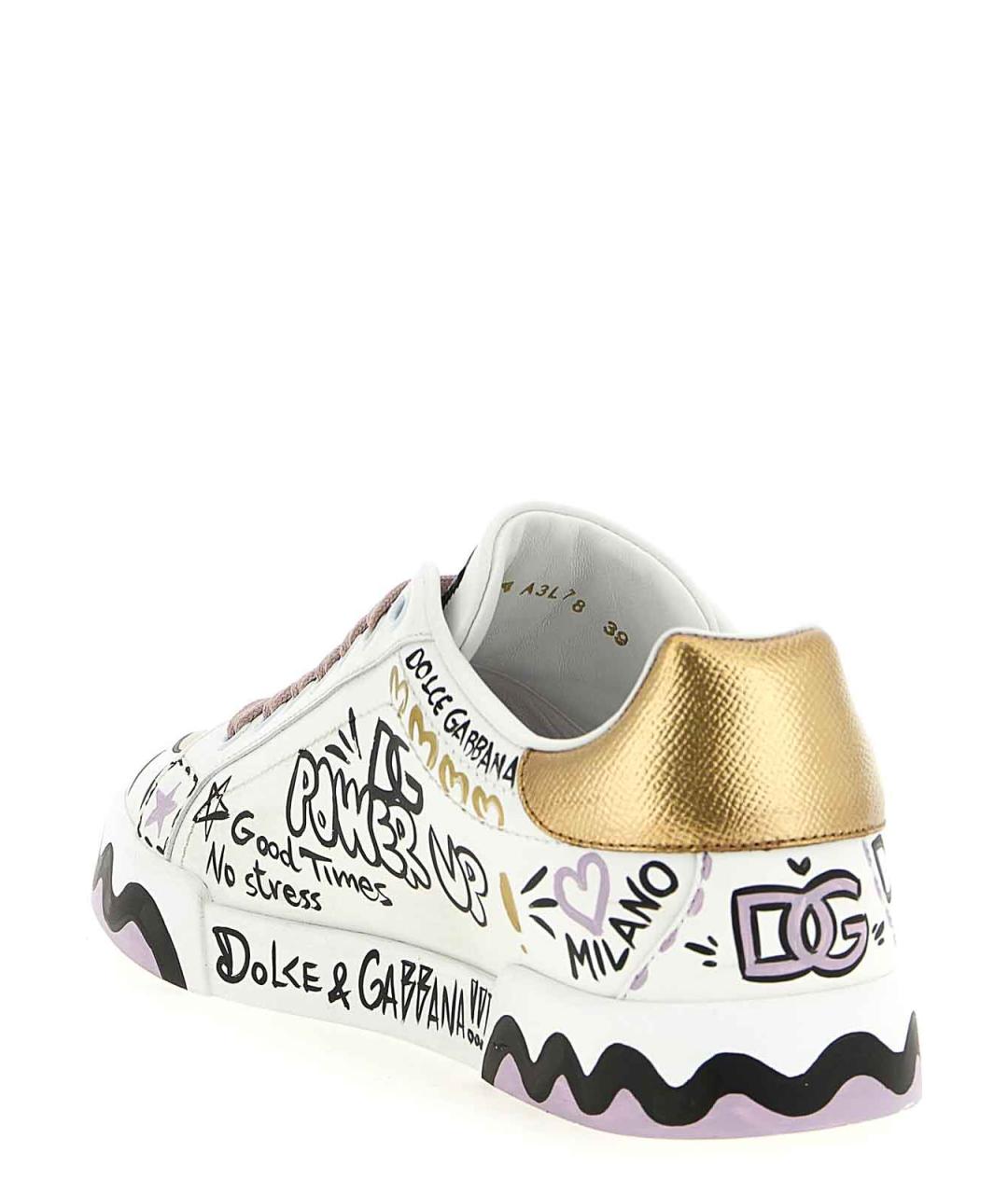 DOLCE&GABBANA Мульти кожаные кроссовки, фото 3