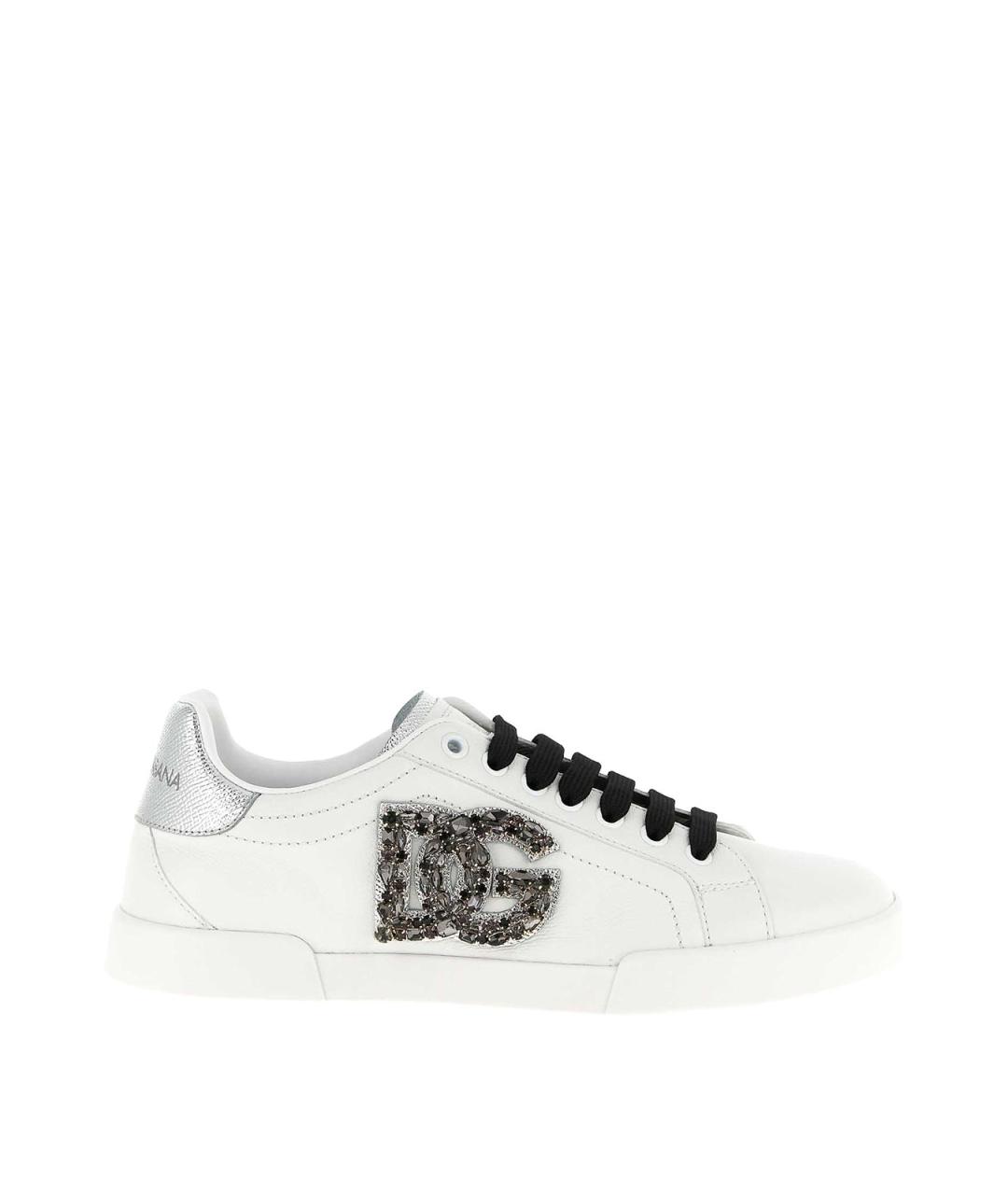 DOLCE&GABBANA Белые кожаные кеды, фото 1
