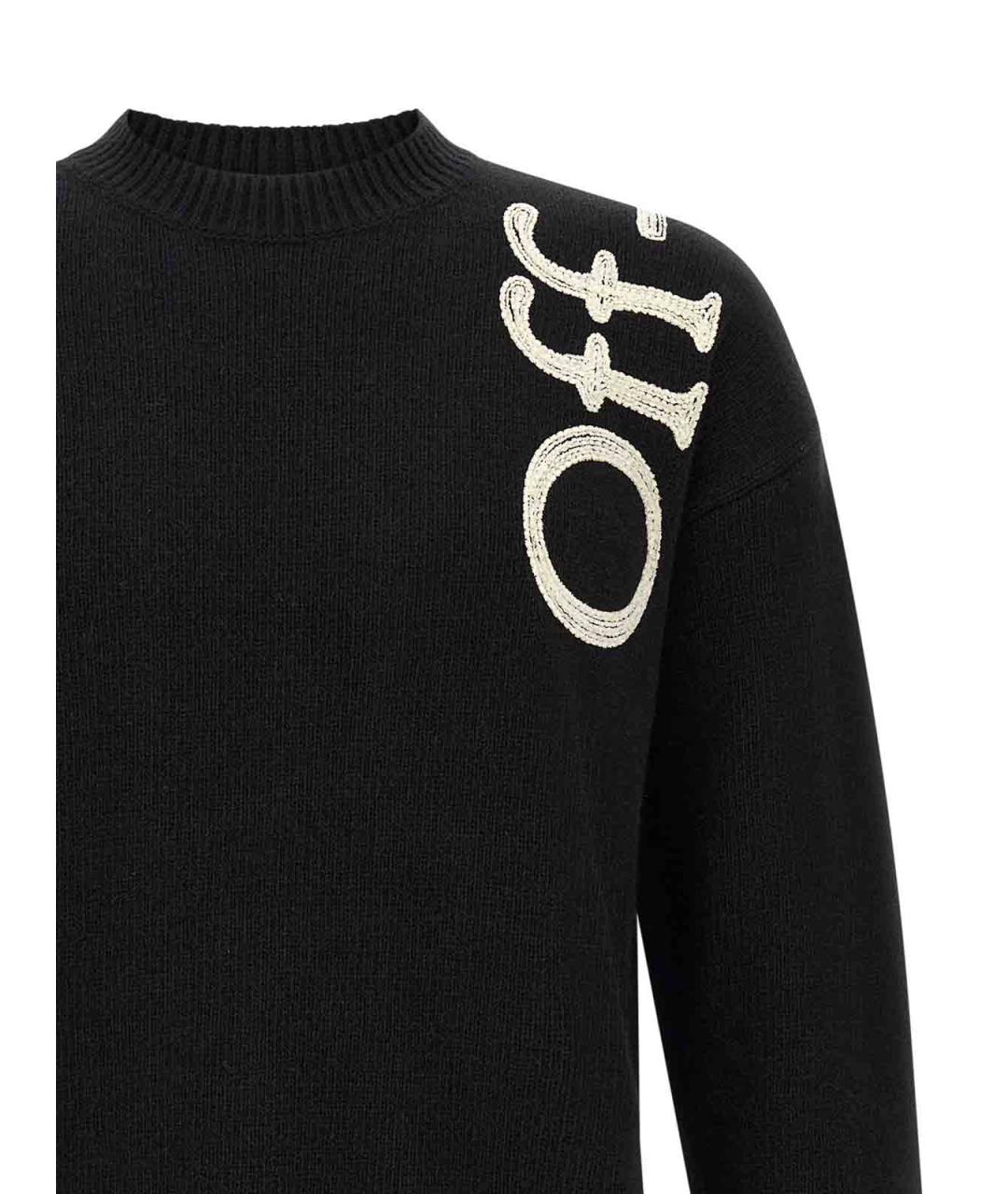 OFF-WHITE Черный шерстяной джемпер / свитер, фото 3