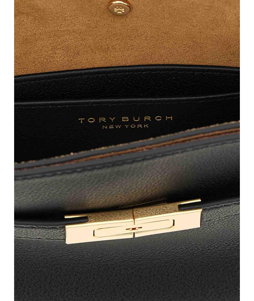 TORY BURCH Черная кожаная сумка тоут, фото 4
