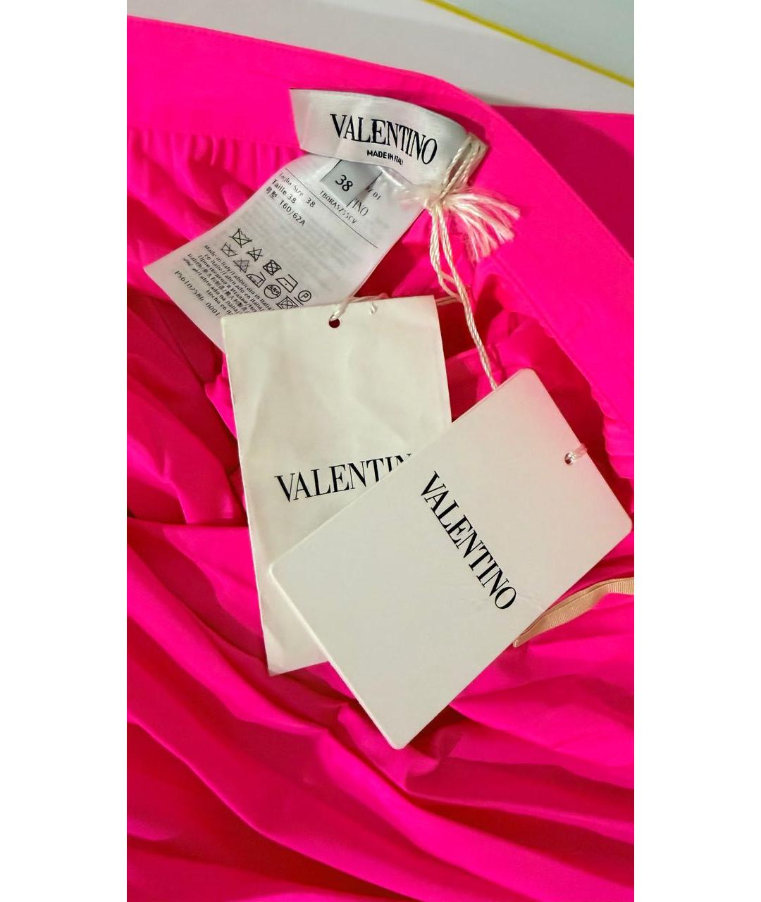 VALENTINO Фуксия полиэстеровая юбка миди, фото 5