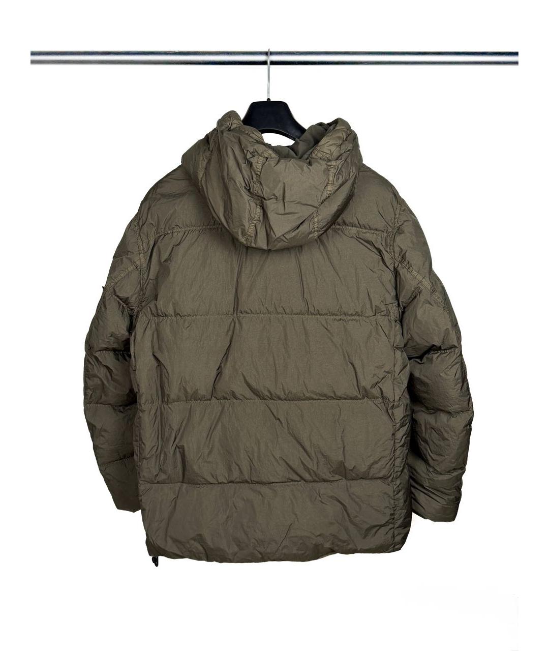 STONE ISLAND Хаки полиамидовый пуховик, фото 2