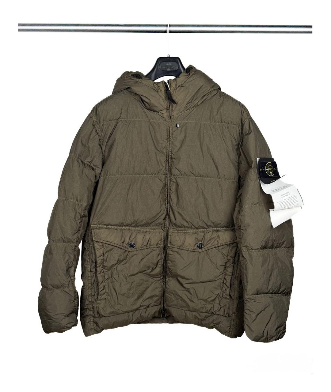 STONE ISLAND Хаки полиамидовый пуховик, фото 9