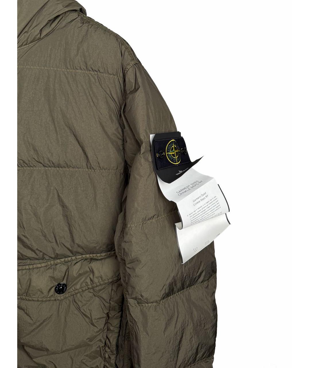 STONE ISLAND Хаки полиамидовый пуховик, фото 4