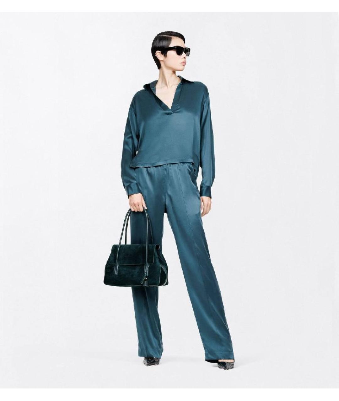 TOM FORD Бирюзовая шелковая блузы, фото 4